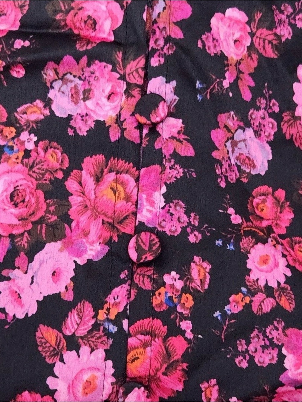 For Love and Lemon Lola Babydoll dress-  Black Pink Floral - Picture 9 of 11